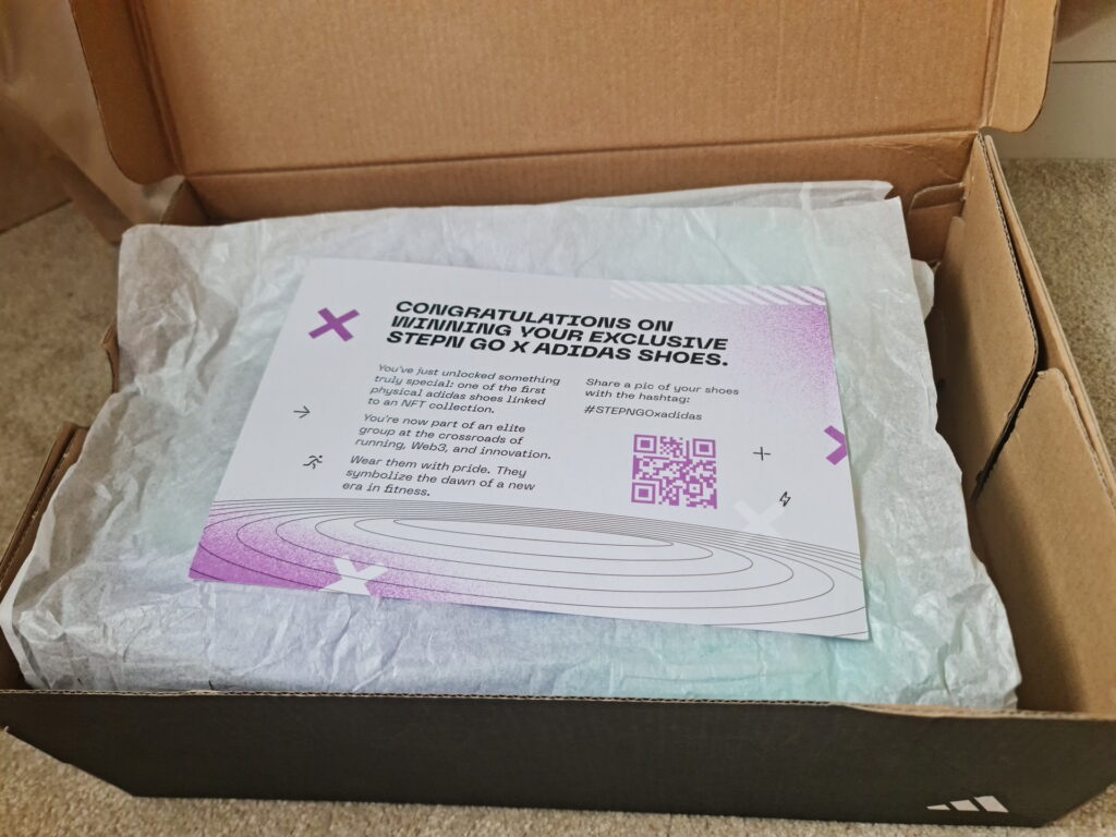Adidas Ultraboost 5X STEPN Edition unboxing Welcome Letter back